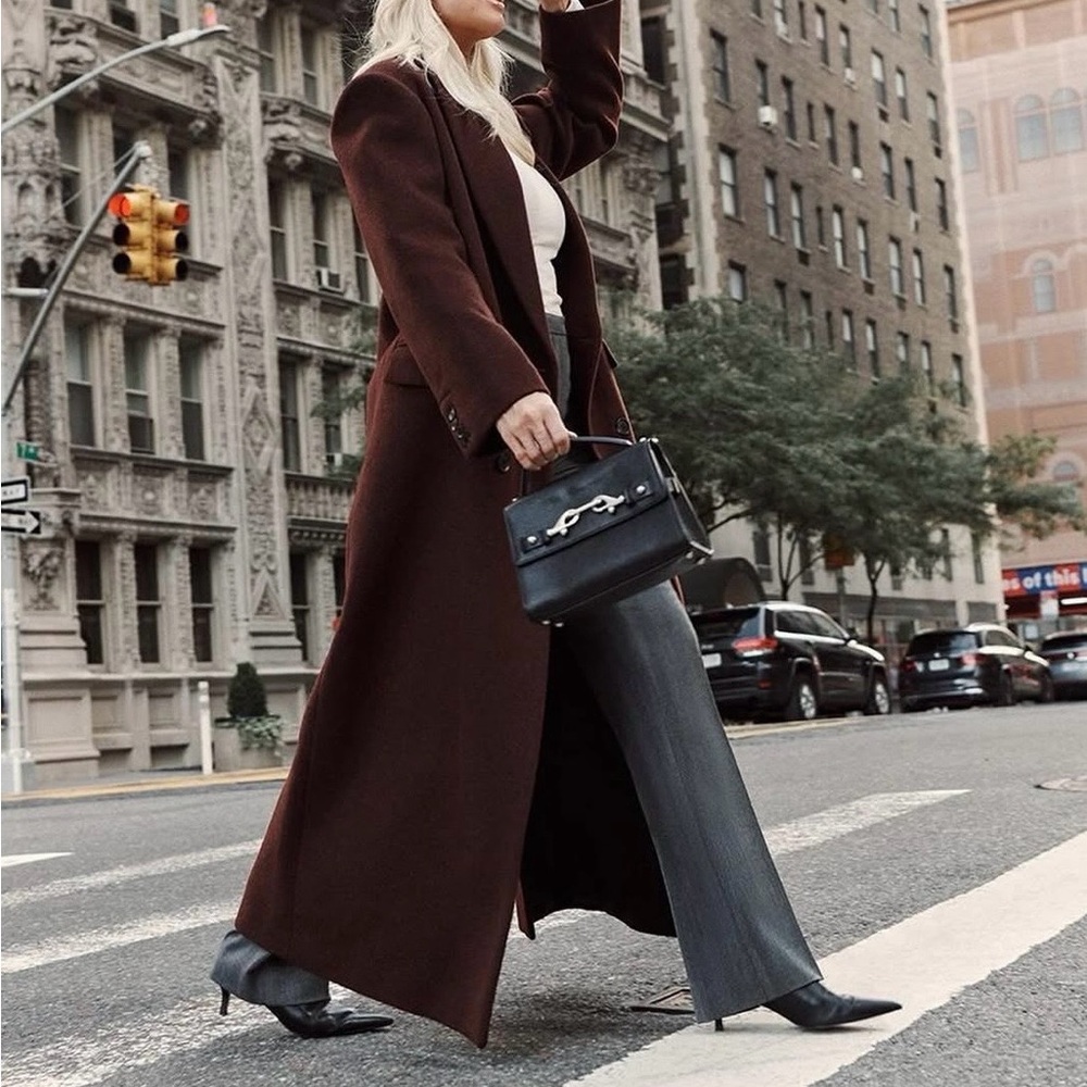 Abercrombie & Fitch Wool Blend Coat Brown